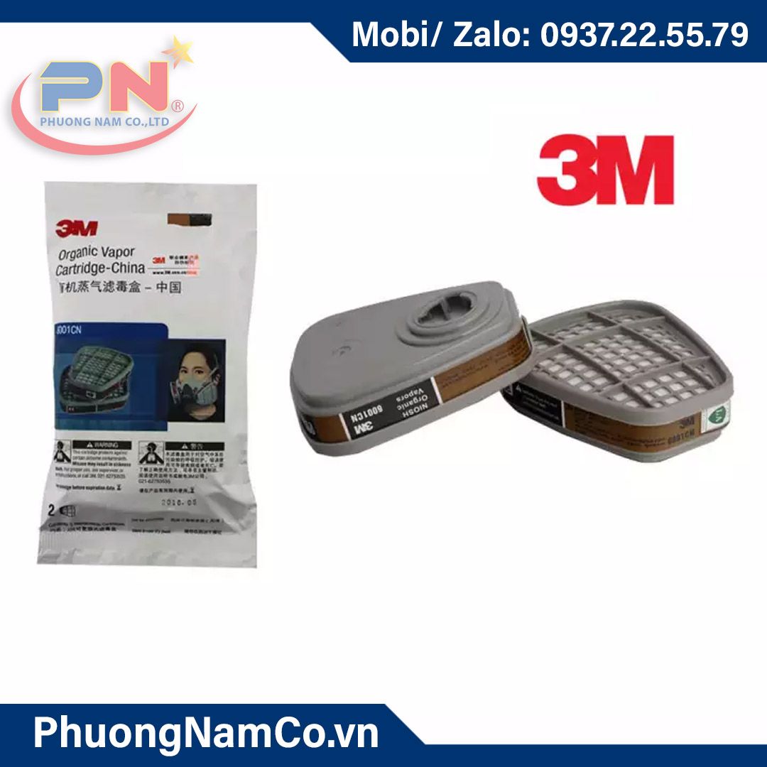 3M Respirator Cartridge 6001CN, 1 Pair, Helps Protect Against Organic Vapors, Acid Gases, Ammonia, Methylamine or Formaldehyde