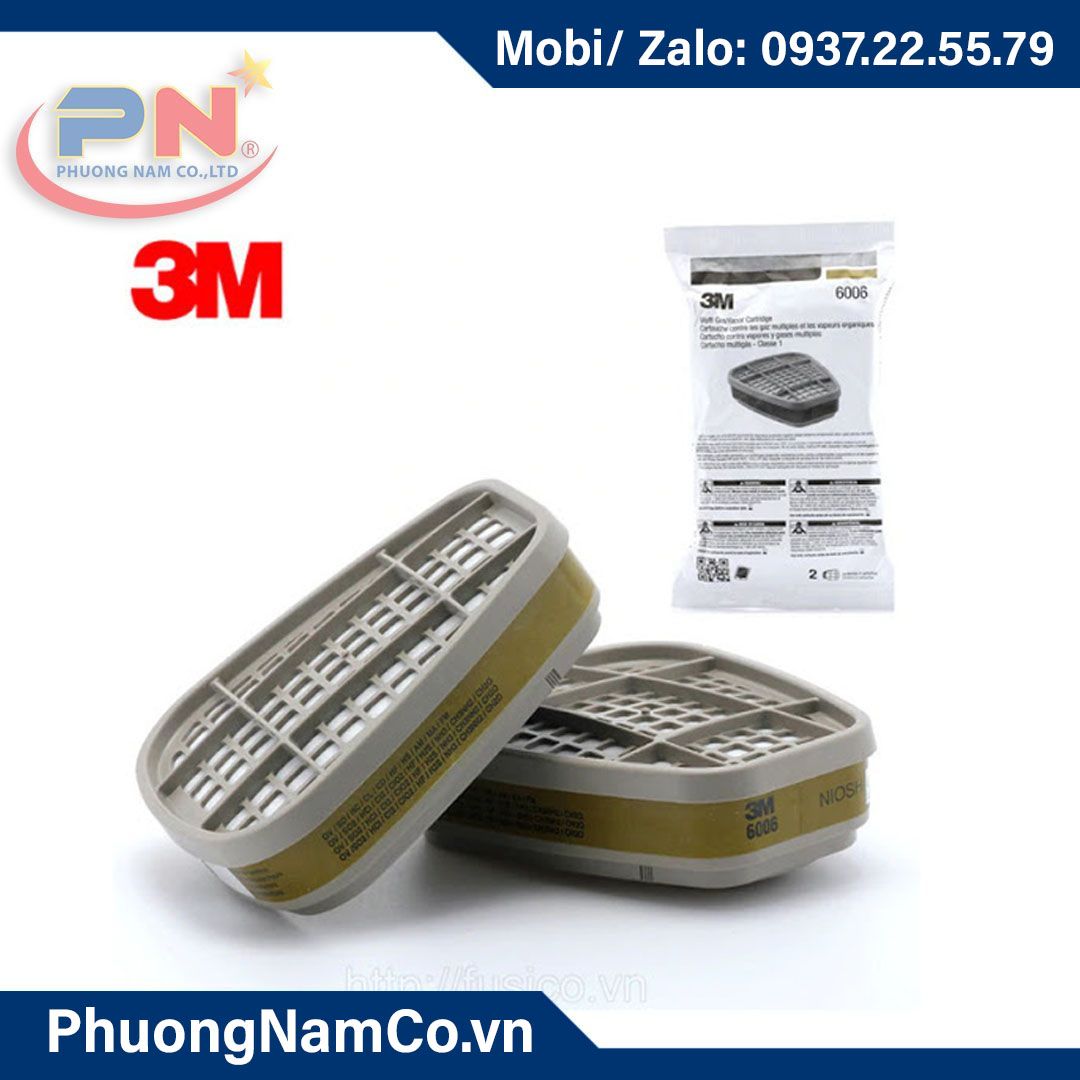 3M Respirator Cartridge 6006, 1 Pair, Helps Protect Against Organic Vapors, Acid Gases, Ammonia, Methylamine or Formaldehyde