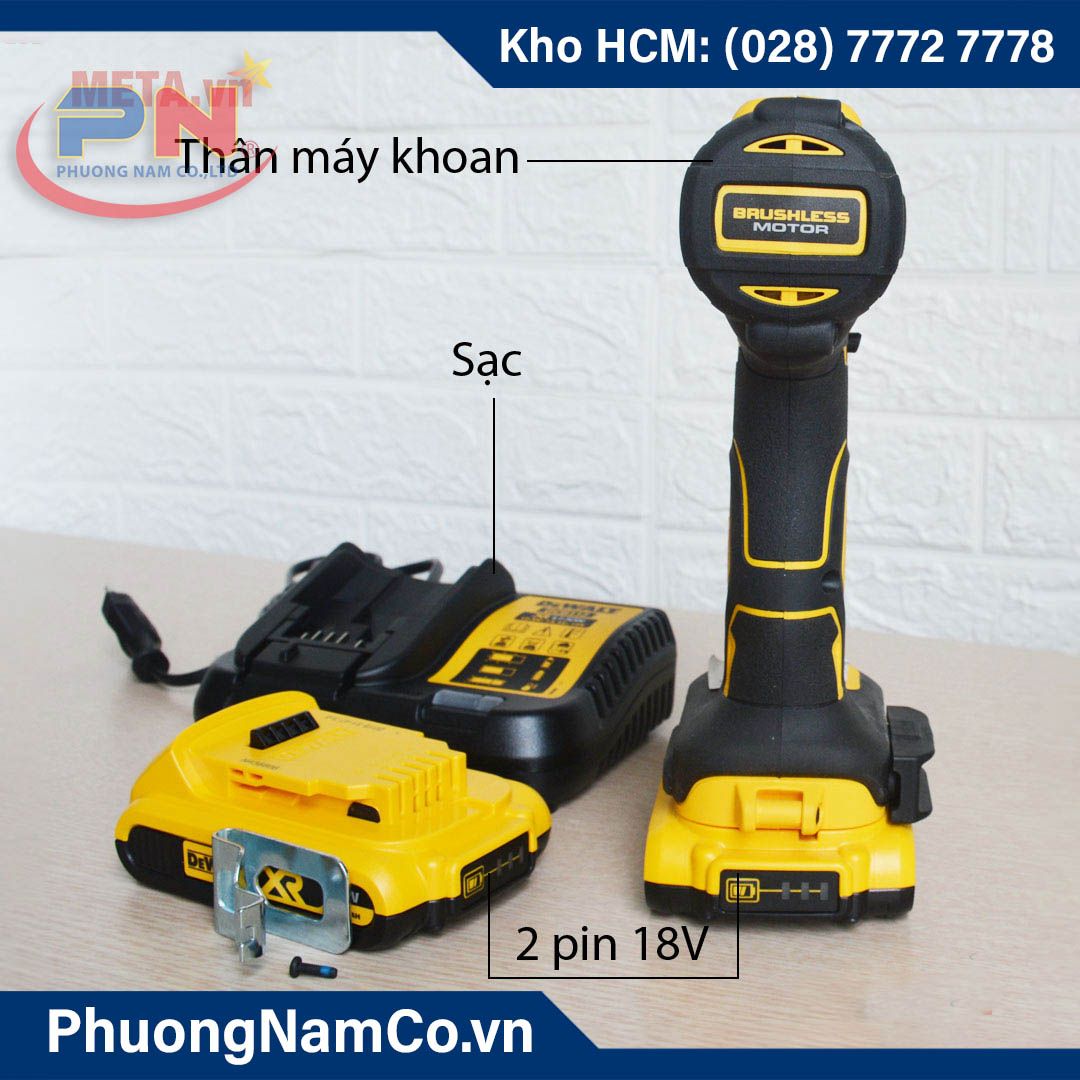 MÁY KHOAN VẶN VÍT DÙNG PIN DCD777D2 18V - 2.0AH ( 2 PIN, 1 SẠC )