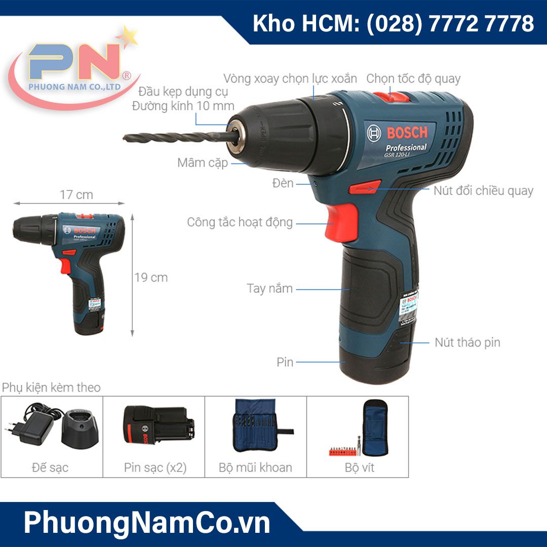 Máy Khoan Bắn Vít Dùng Pin Bosch GSR 120-LI