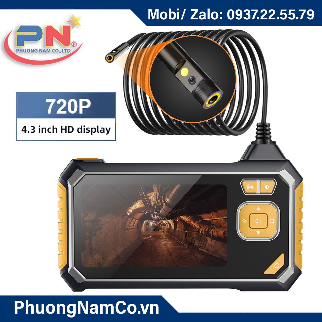 Multicam 113-2 Micro Hidden Tube Camera 720P - dual camera endoscope 8mm Slide Lens Video Recording Big LCD Screen Mini Digital Endoscope Camera