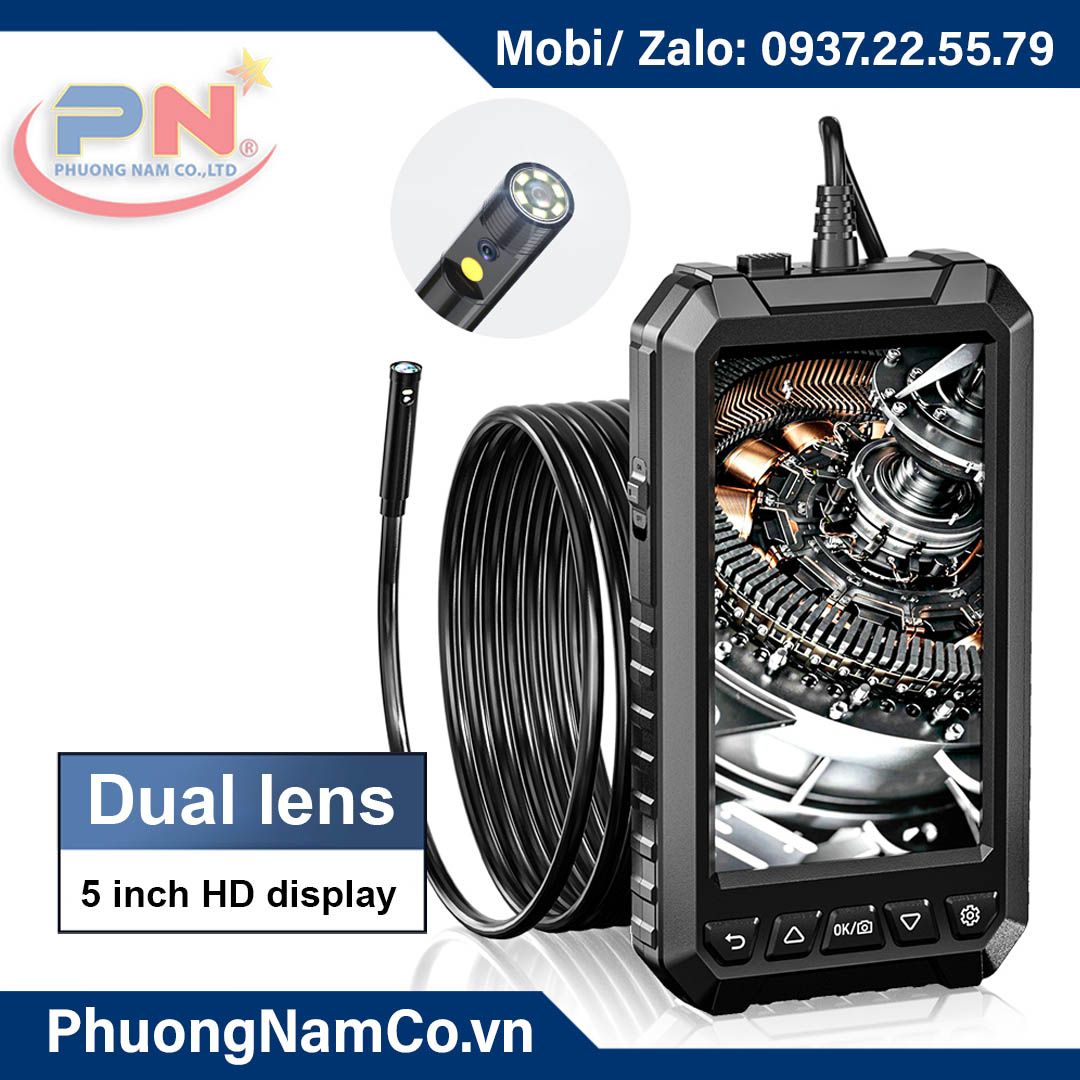 Multicam ALS5005 HD 1080P 1m hard cable 8mm dual lens endoscope cameras for outdoor use