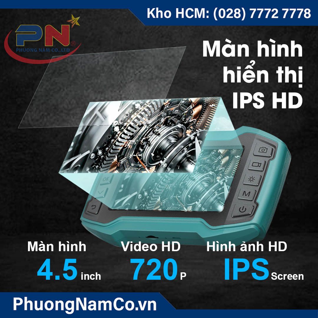 Camera Nội Soi Công Nghiệp Cầm Tay Multicam ALS452-2 4,5 Inch IPS HD- camera kép 8mm-720P