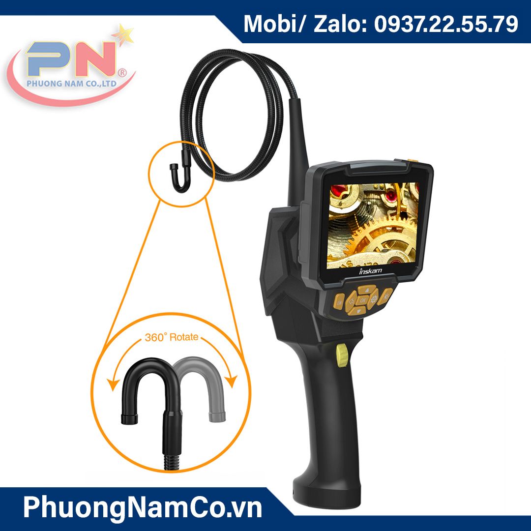 Multicam 805-P 8.5mm 1MP 360 degree rotation semi rigid cable 1.5M inspection endoscope camera engine borescope