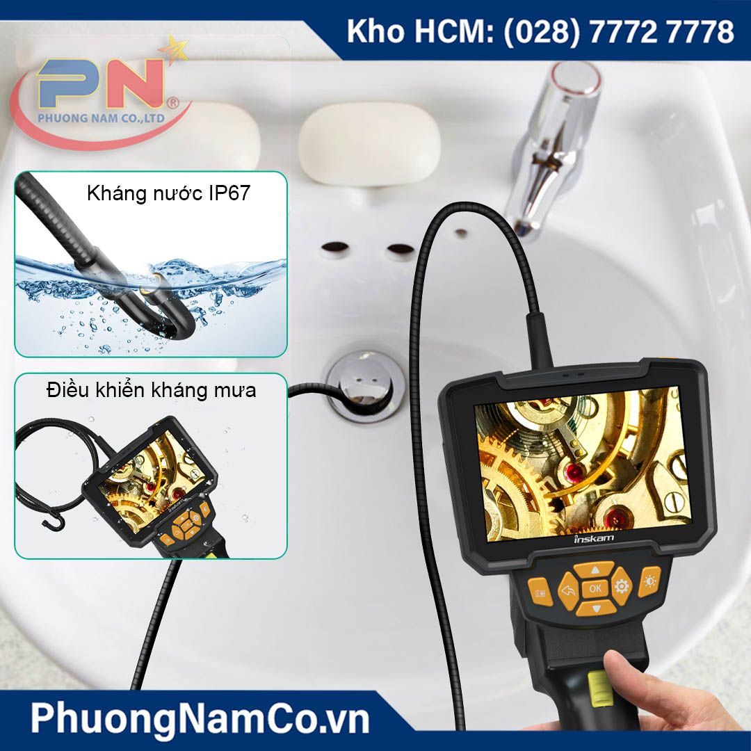 Camera Nội Soi Công Nghiệp Cầm Tay Đảo Chiều 360 Độ Multicam 805-P 4,3inch LCD-8,5mm-1MP