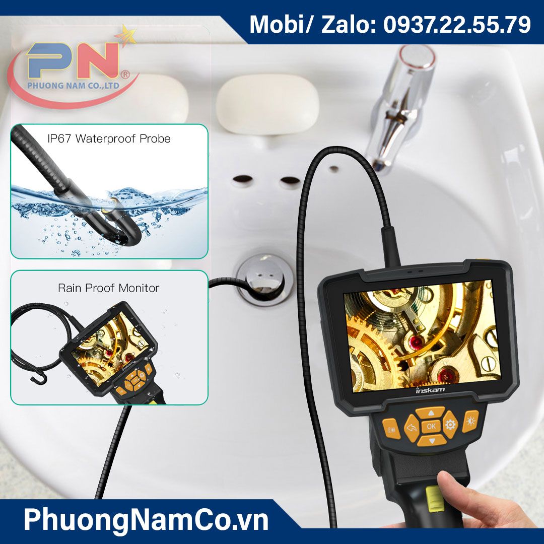 Multicam 805-P 8.5mm 1MP 360 degree rotation semi rigid cable 1.5M inspection endoscope camera engine borescope