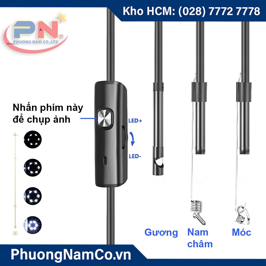 Camera Nội Soi Công Nghiệp Di Động 3 in 1 Multicam Y102 (Micro USB&USB&Type-C) 7mm-480P