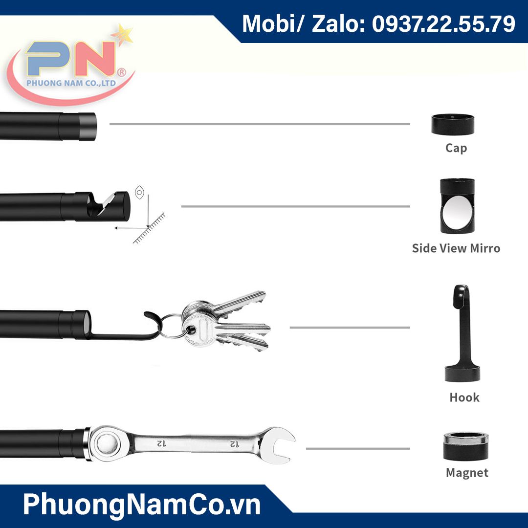 Multicam 108 11.2MM 3.5M 5MP portable industrial endoscope camera with 4LED light source