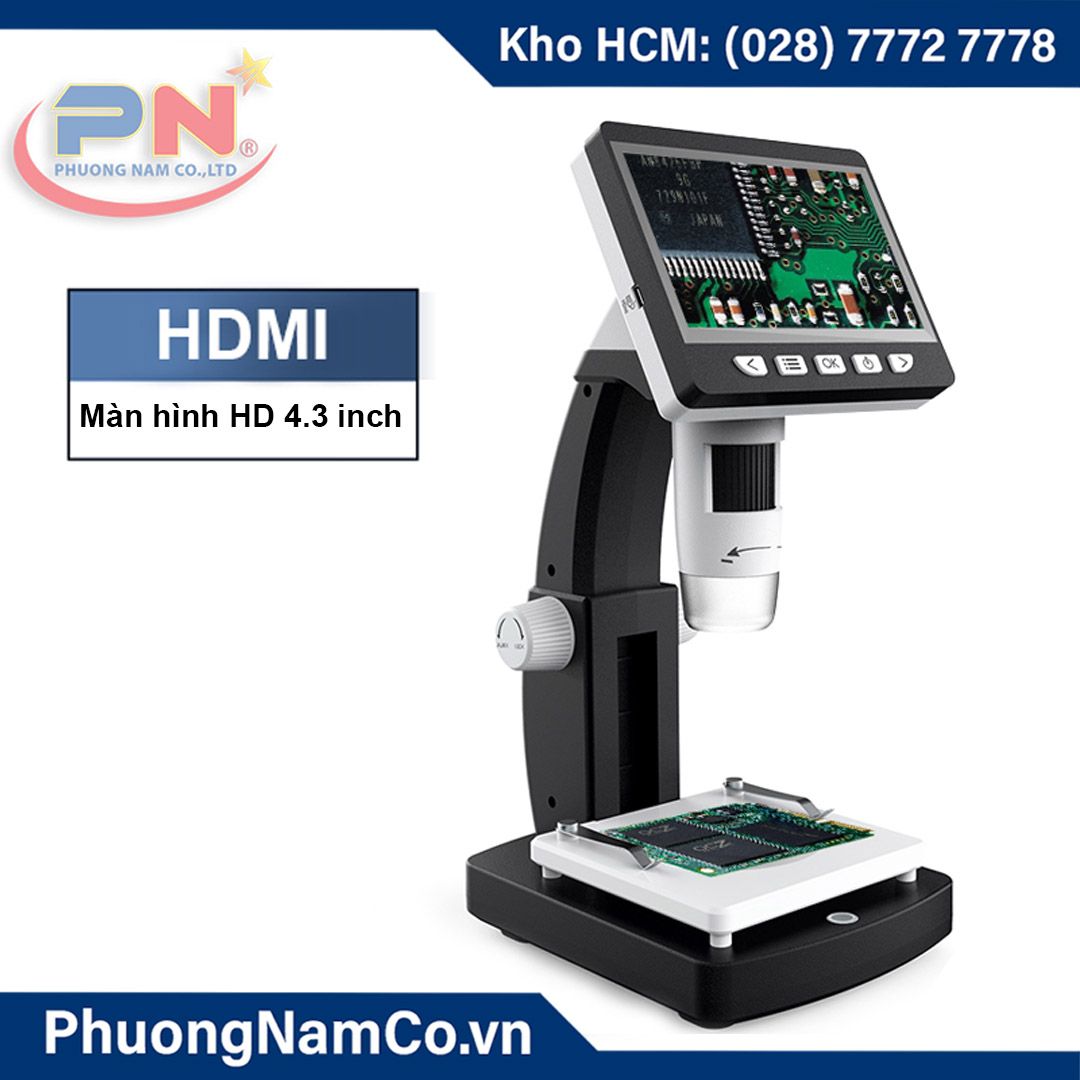 Kính Hiển Vi Kỹ Thuật Số HDMI 4,3 inch LCD-1080P-1000x Multicam 306