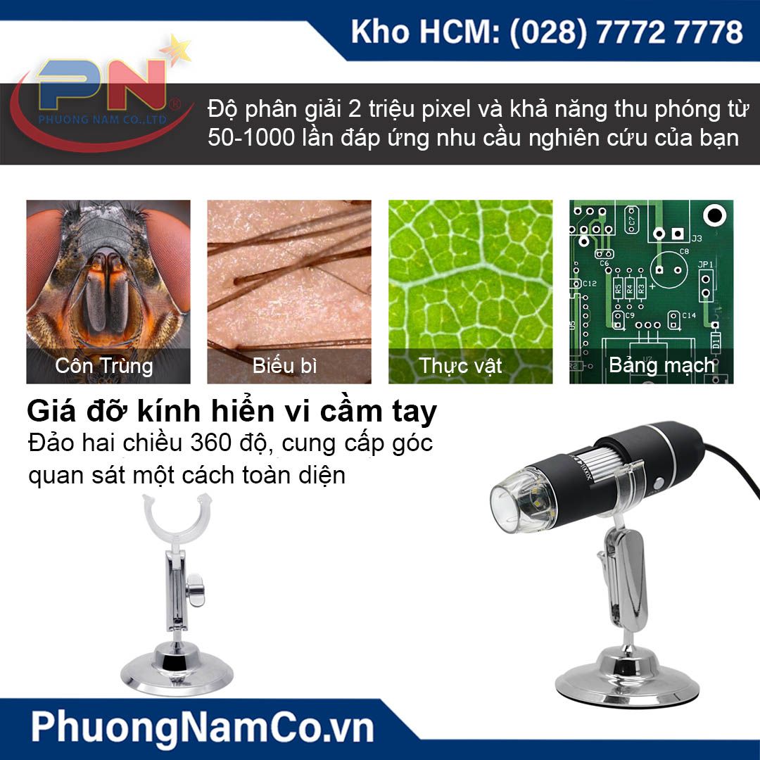 Kính Hiển Vi 3 in 1 Multicam 302 2MP 1000x