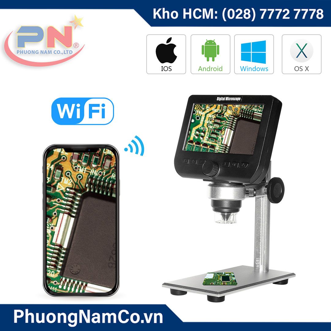 Kính Hiển Vi Điện Tử Wifi Multicam 317 Màn Hình 4,3 inch 1080P-2MP-1000x