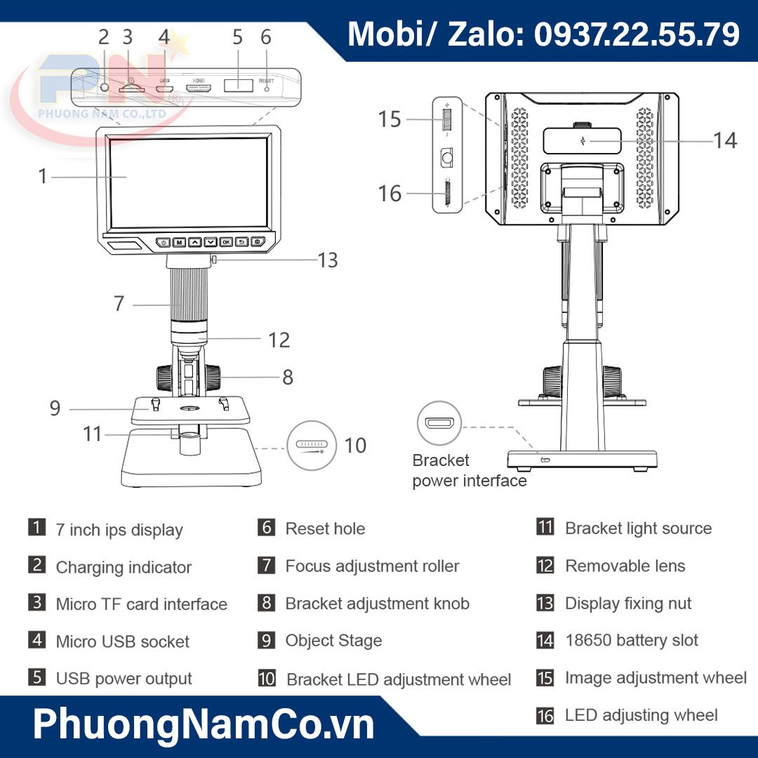 Multicam 315 2000X 12MP Digital Video Microscope Digital Camera with Two Lens