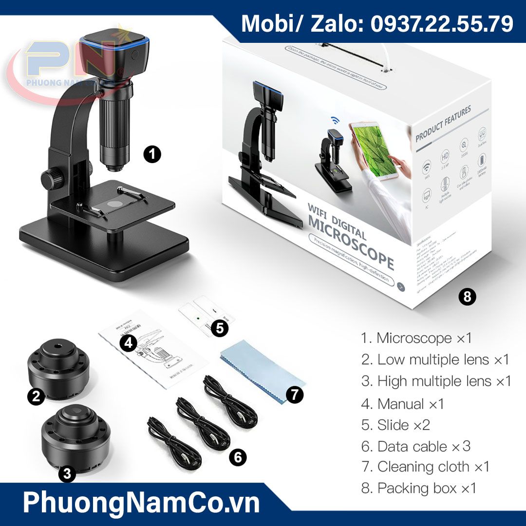 Multicam 315-W 2021 New Model 5MP 2000X 2-55mm 1800mah Digital Microscope USB Microskop