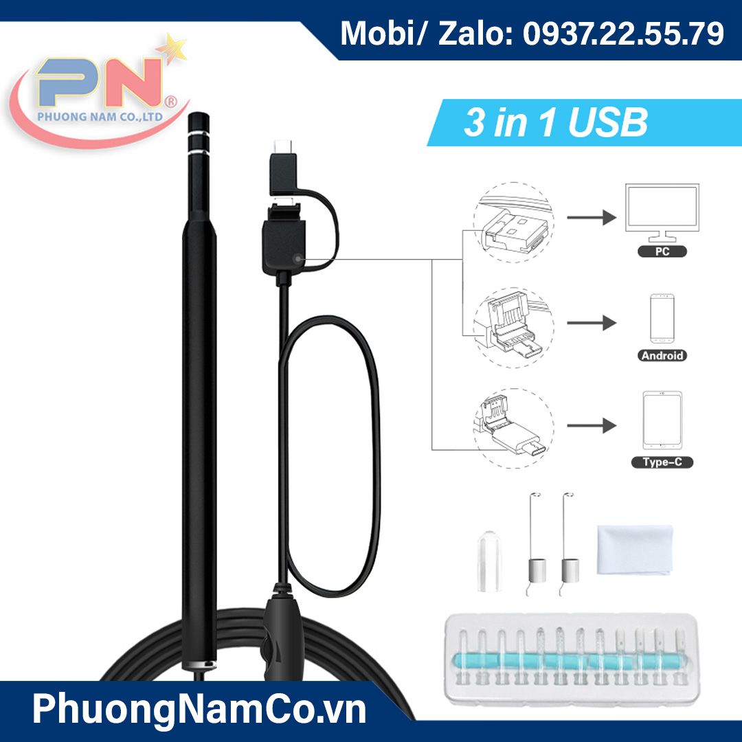 Multicam I98 Hot USB Digital Otoscope Tool 1.3MP 3 in 1 Professional Inspection Endoscope Camera Visual Images Ear Otoscope