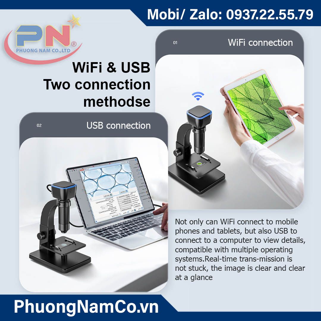 Multicam 315-W 2021 New Model 5MP 2000X 2-55mm 1800mah Digital Microscope USB Microskop