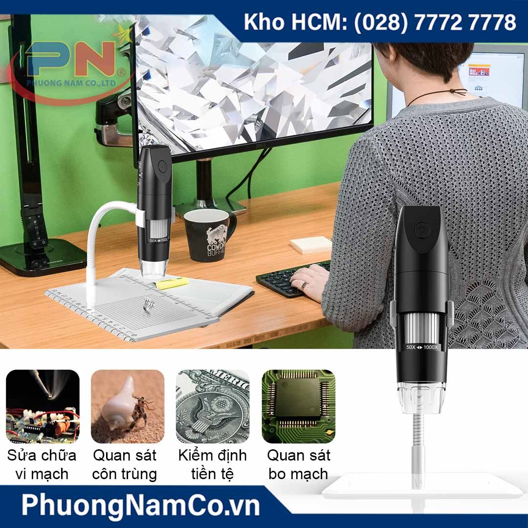 Kính Hiển Vi Điện Tử Wifi Multicam 316 1080P-2MP-8 LED