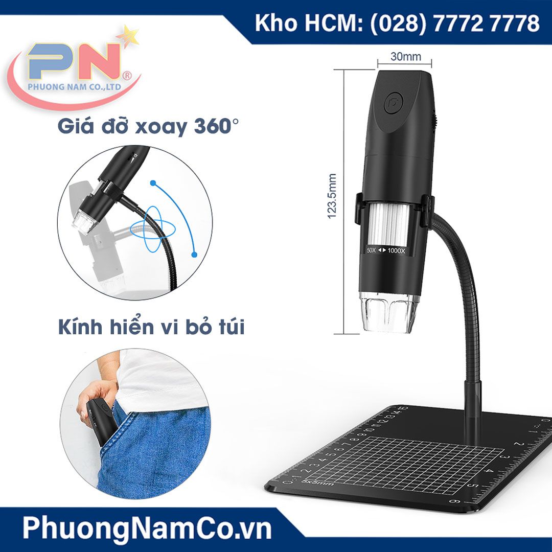 Kính Hiển Vi Điện Tử Wifi Multicam 316 1080P-2MP-8 LED