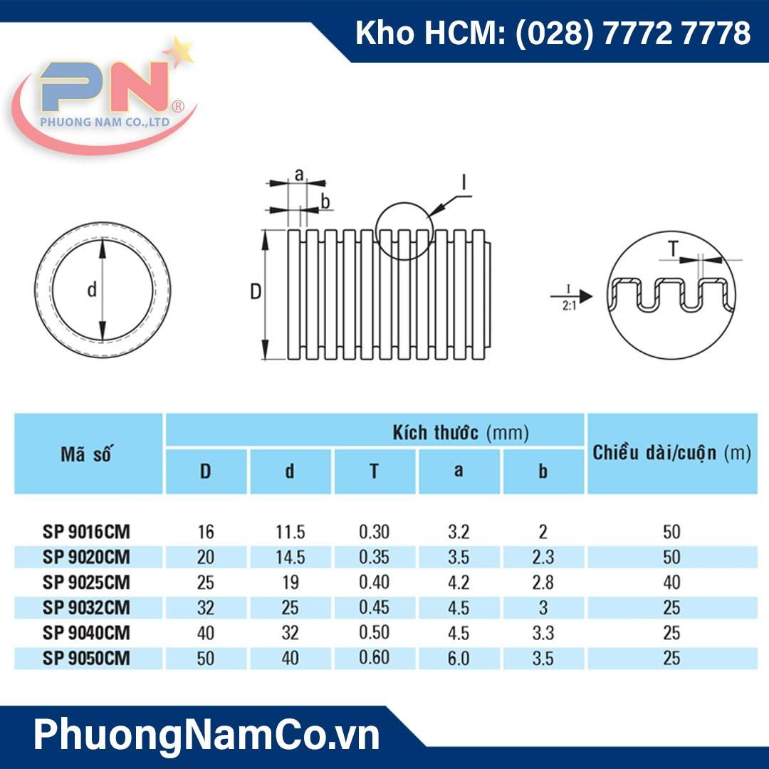 Ống Ruột Gà Chống Cháy Sino Phi 16 - 20 - 25 - 32 - Ống Luồn Dây Điện