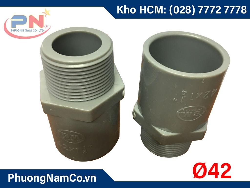 Nối Ø42 PVC 1 đầu ren ngoài