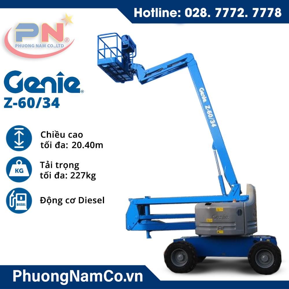 Cho Thuê Xe Nâng Người Z-Boom Genie Z 60/34 – 20m Làm Việc