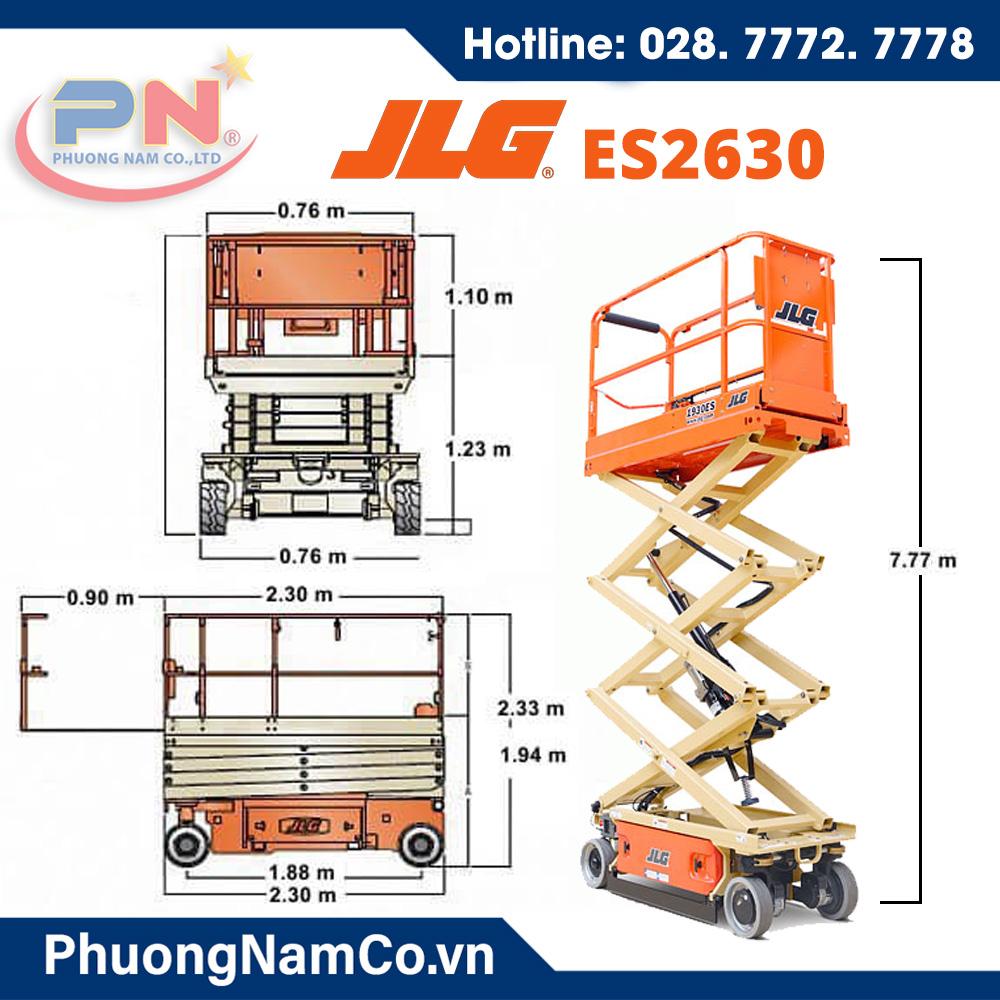 Cho Thuê Xe Nâng Người Tự Hành Dạng Cắt Kéo JLG 2630ES