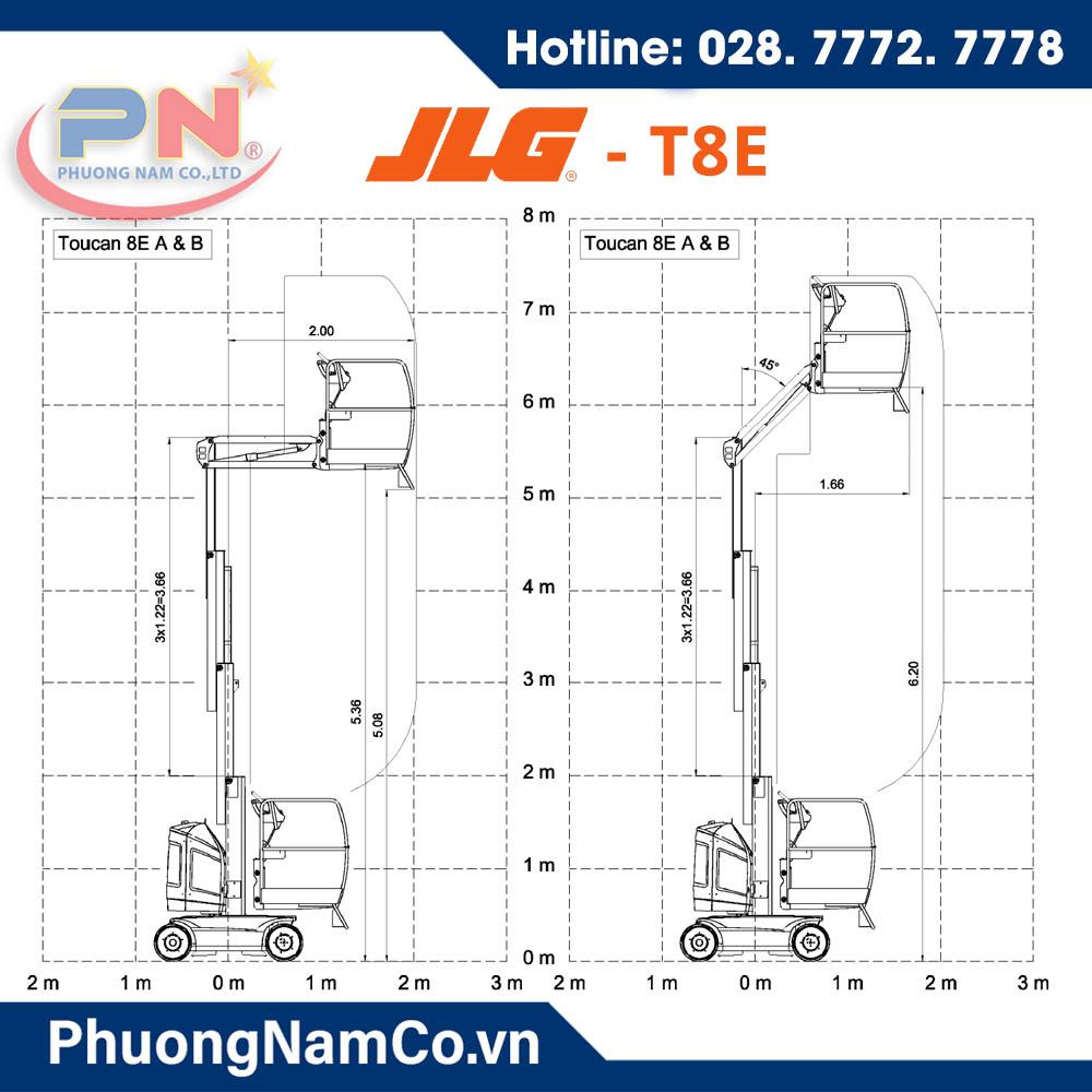 Cho Thuê Xe Nâng Người 8M JLG T8E Toucan