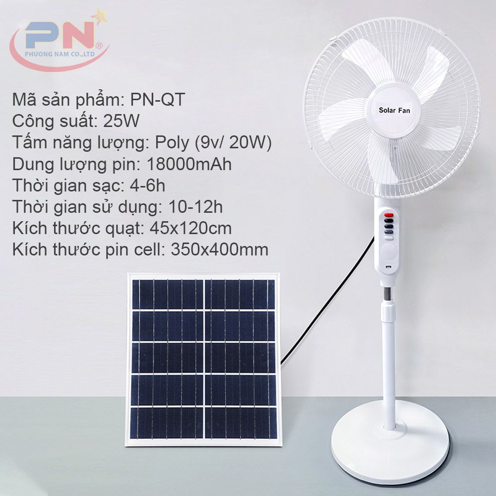 Quạt Tích Điện Năng Lượng Mặt Trời Cao Cấp