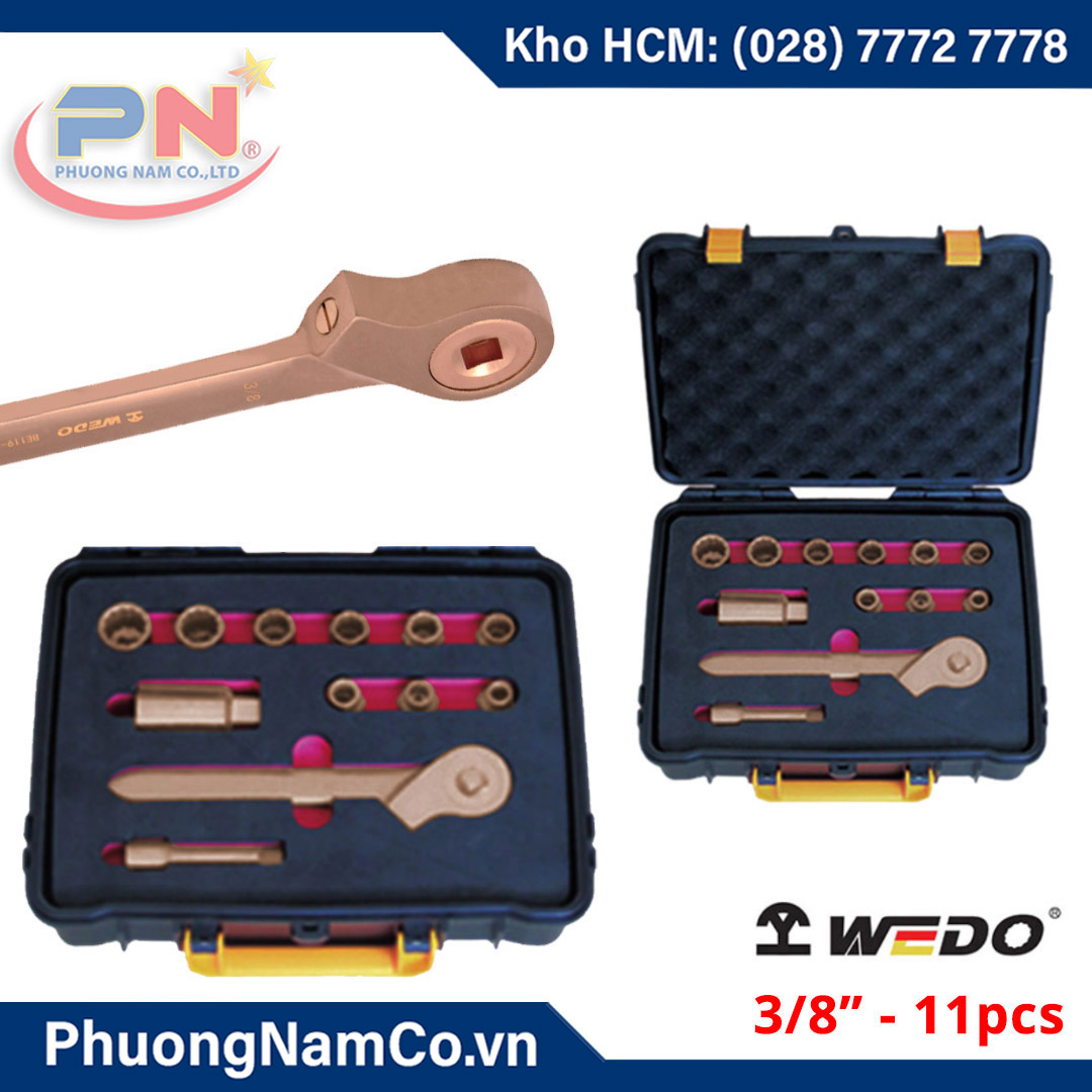 Bộ Đầu Khẩu Tuýp Chống Cháy Nổ 3/8'' - 13 món