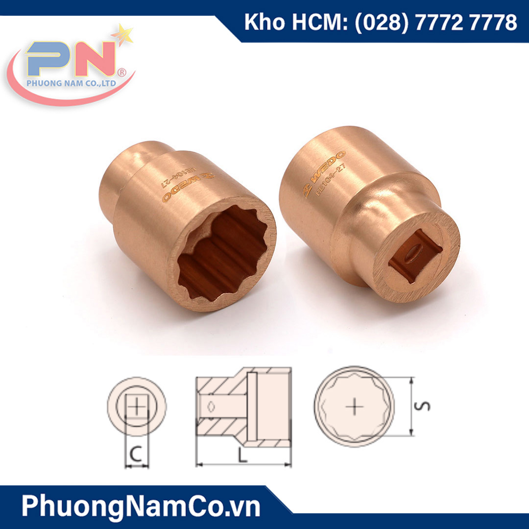 Đầu Tuýp Chống Cháy Nổ 1/2'' 12 Cạnh