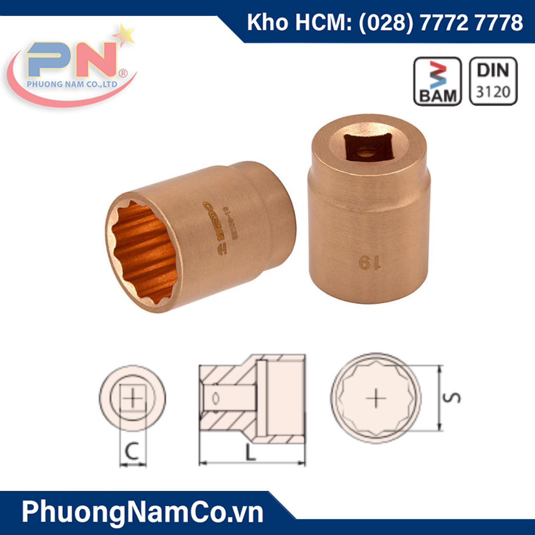 Đầu Tuýp Chống Cháy Nổ 3/8'' 12 Cạnh