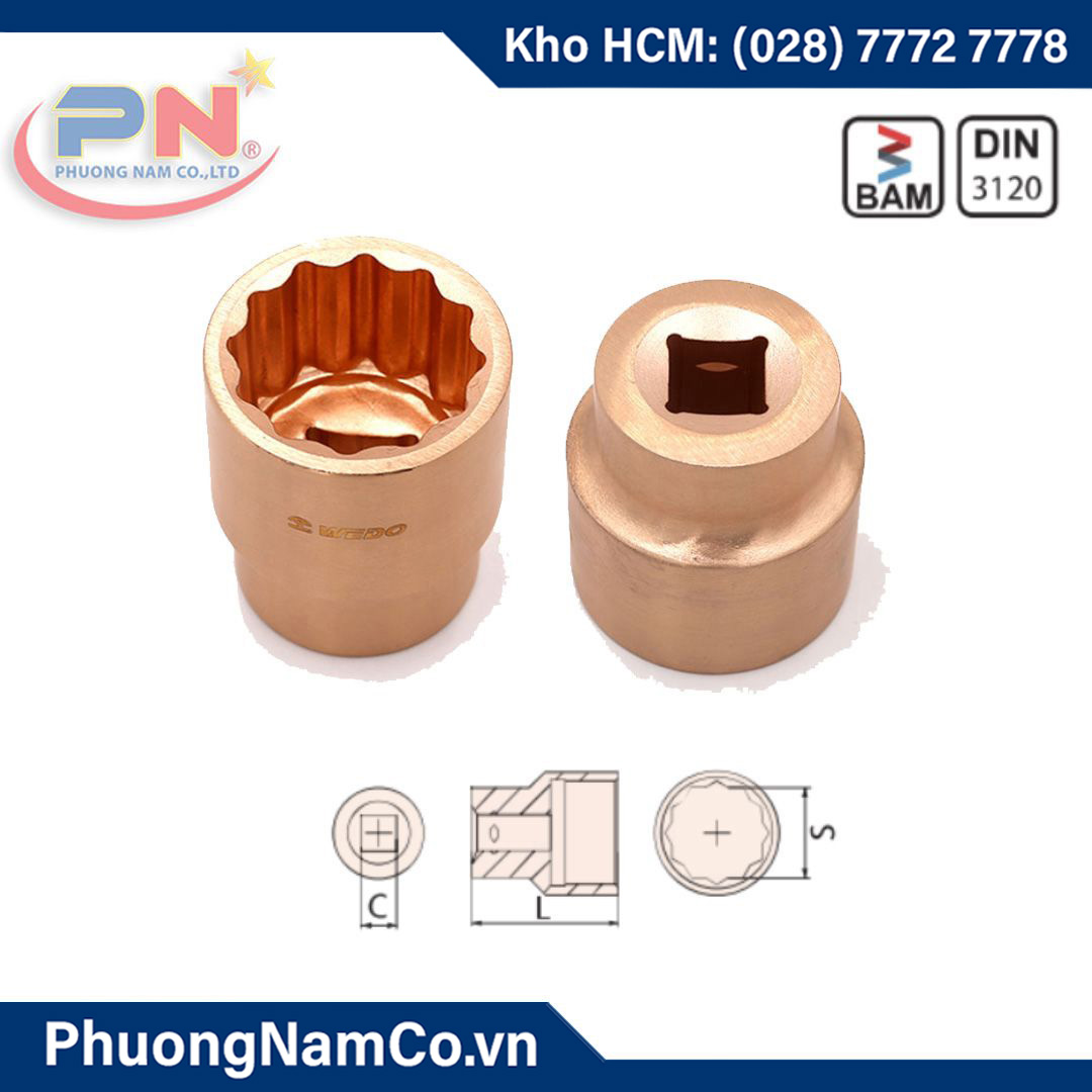 Đầu Tuýp Chống Cháy Nổ 1/4'' 12 Cạnh