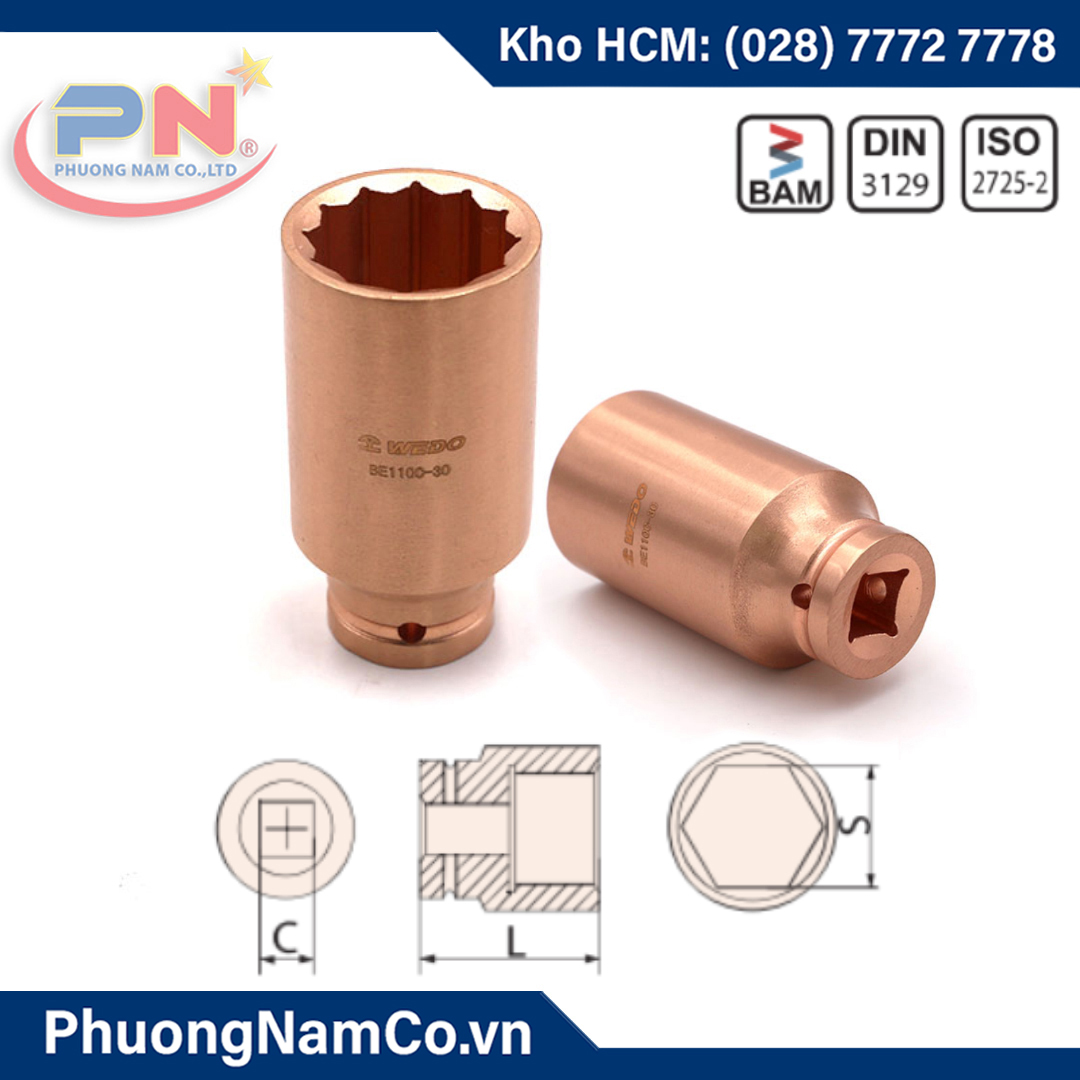 Đầu Tuýp - Khẩu Dài Chống Cháy Nổ 1/2'' - Dùng Cho Máy AlBr