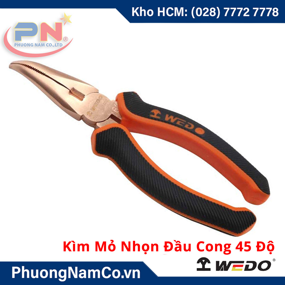 Kìm Mỏ Nhọn Đầu Cong 45 Độ Chống Cháy Nổ