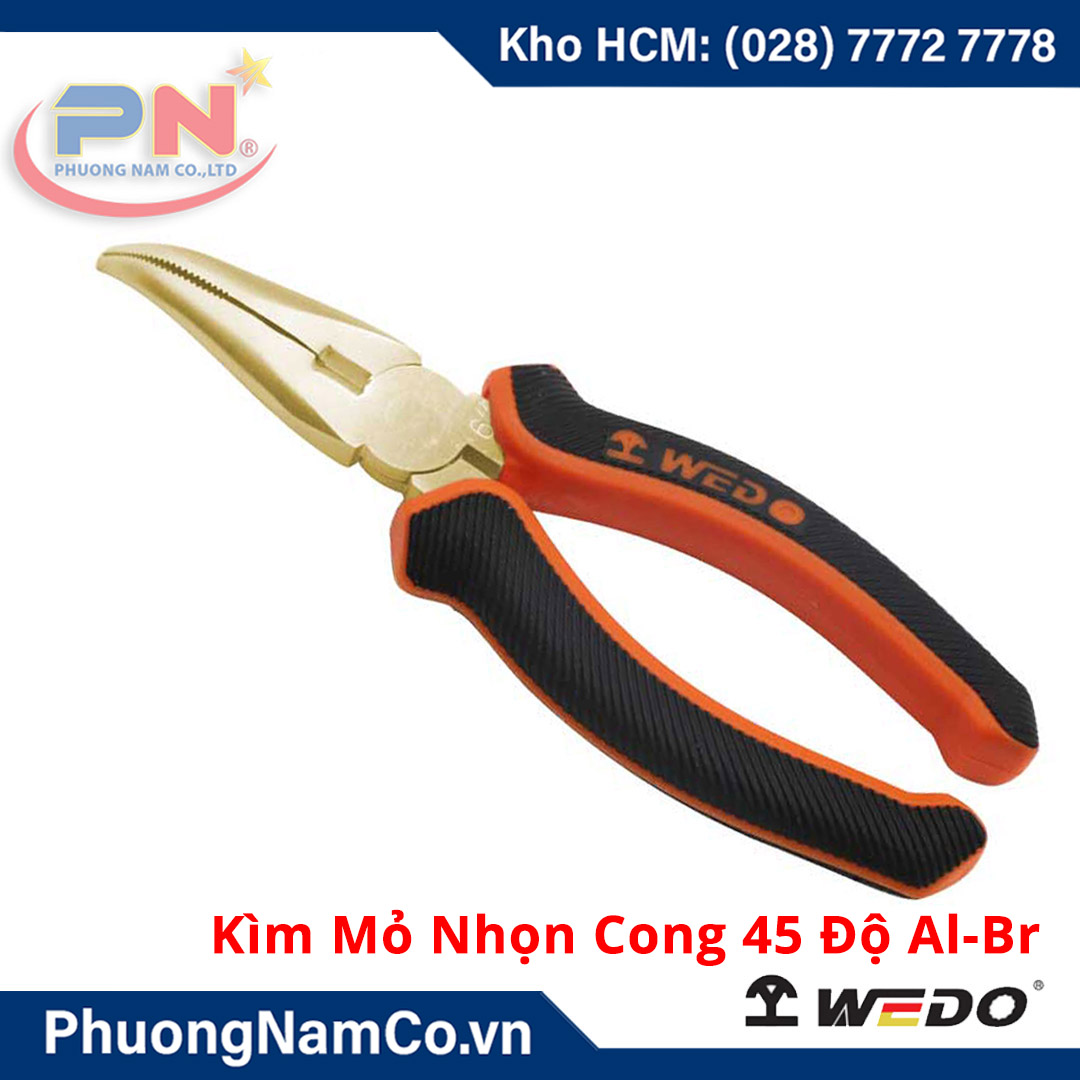 Kìm Mỏ Nhọn Đầu Cong 45 Độ Chống Cháy Nổ Al-Br