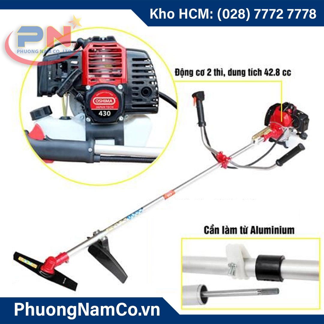 Máy Cắt Cỏ Chạy Xăng Oshima 430 Bạc