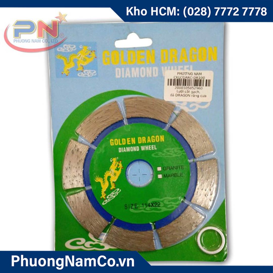 Lưỡi Cắt Bê Tông Golden Dragon Răng Cưa D114X22