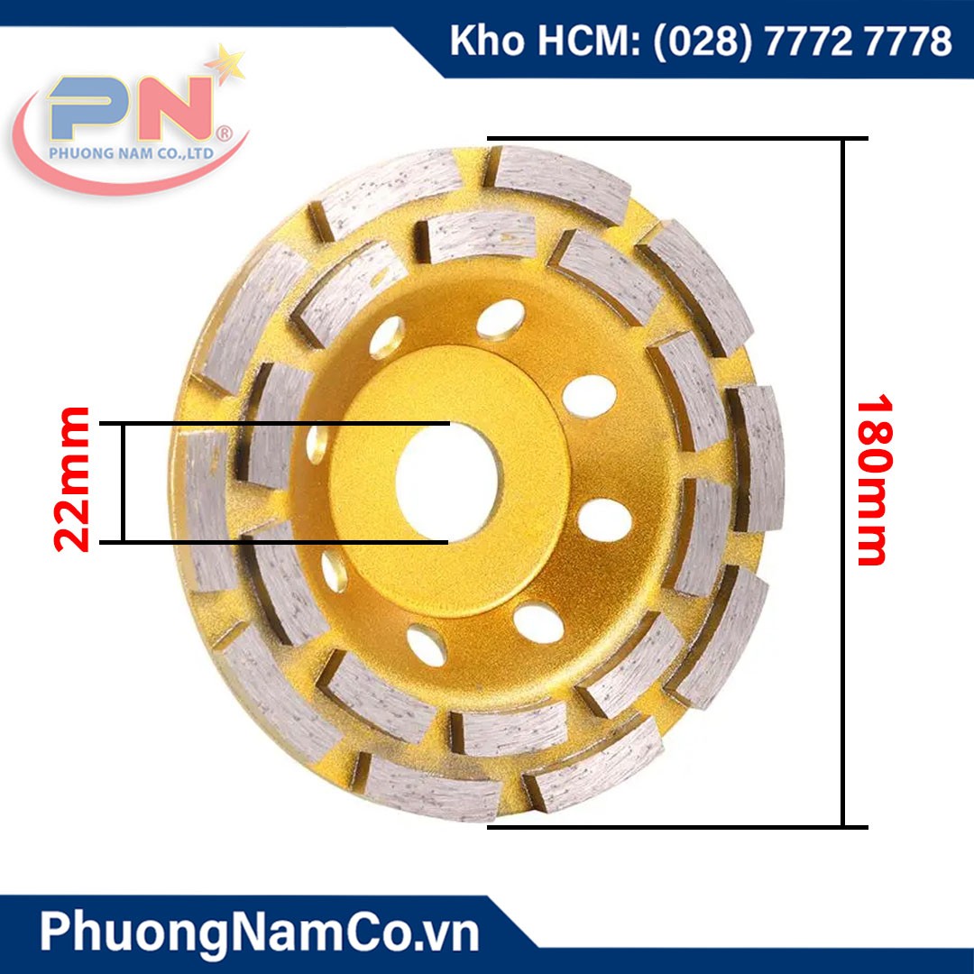 Đá Mài Bê Tông Vàng ASAK 180mm