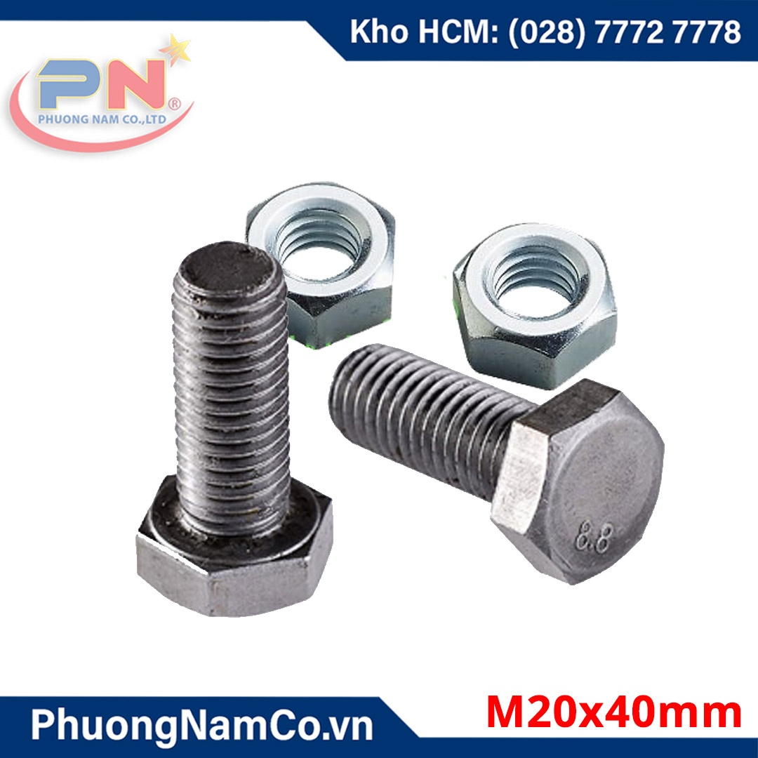 Bulong mạ kẽm M20x40mm