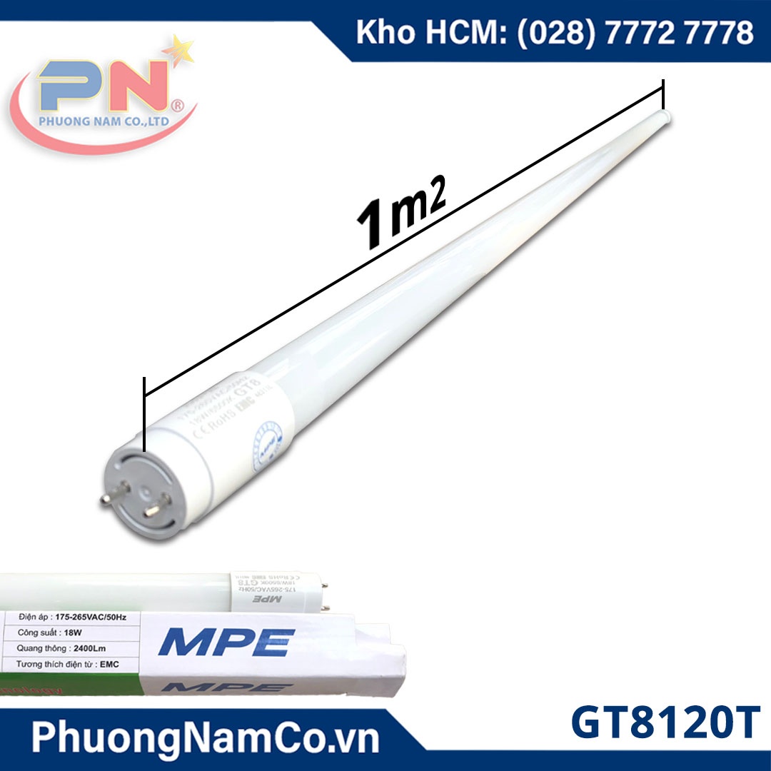 Bóng Đèn LED Tube Thủy Tinh T8 MPE 1m2