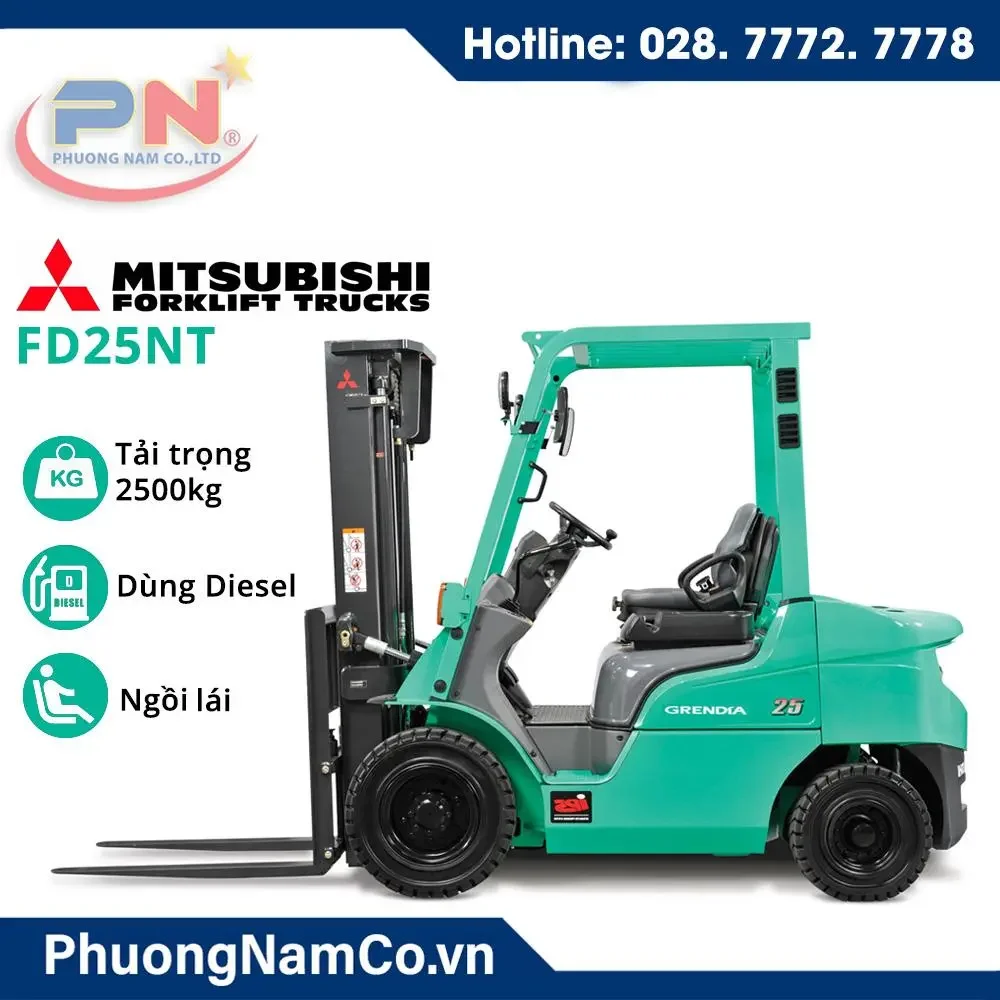 Cho Thuê Xe Nâng Hàng 2.5 Tấn Mitsubishi FD25NT