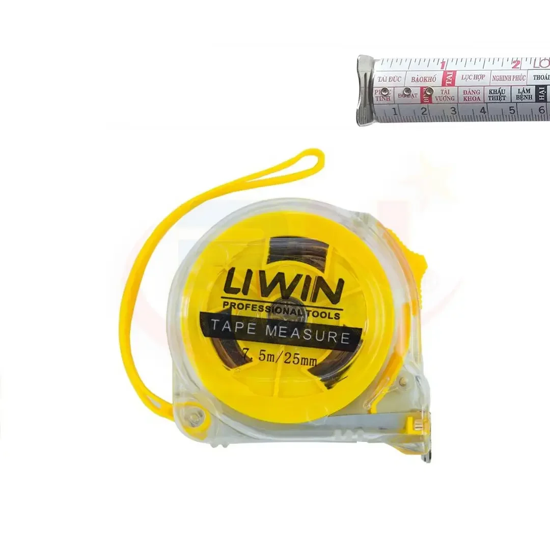 Thước Cuộn Thép 1 Mặt Nhựa Trong LIWIN 7.5M