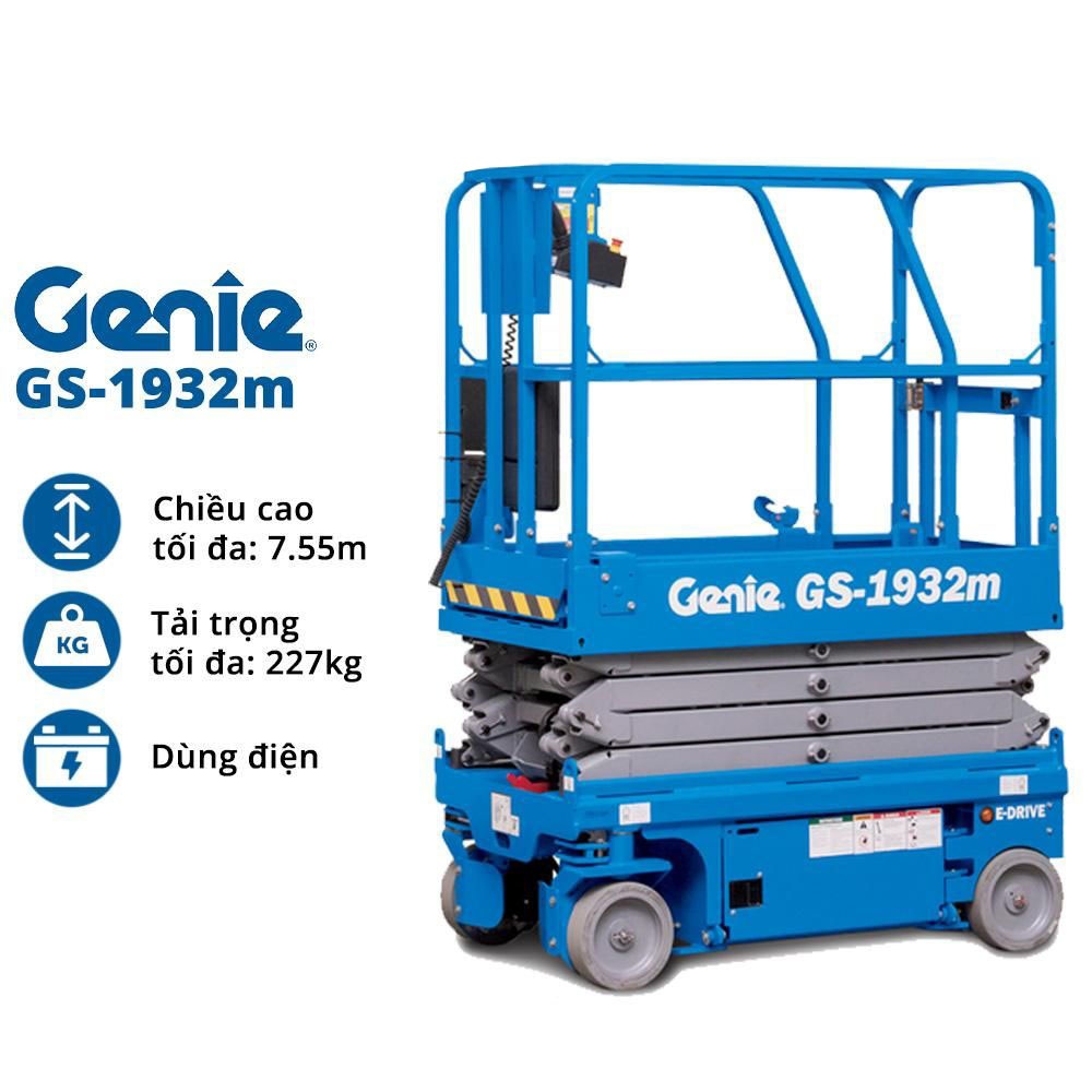 Cho Thuê Xe Nâng Người Cắt Kéo GENIE GS 1932m E-Drive