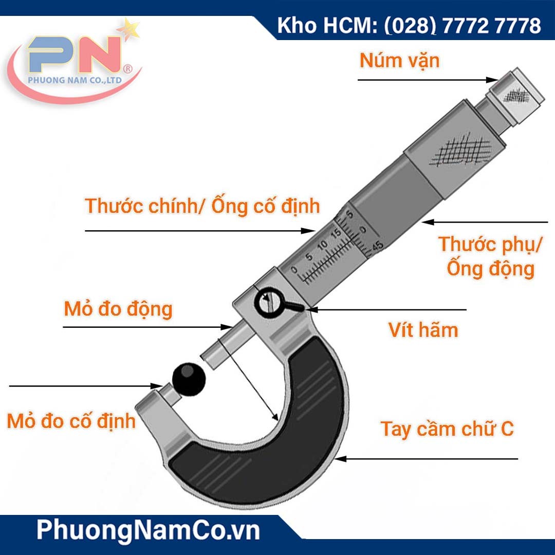 PANME Lẻ 0-25mm Độ Chính Xác 0.01mm