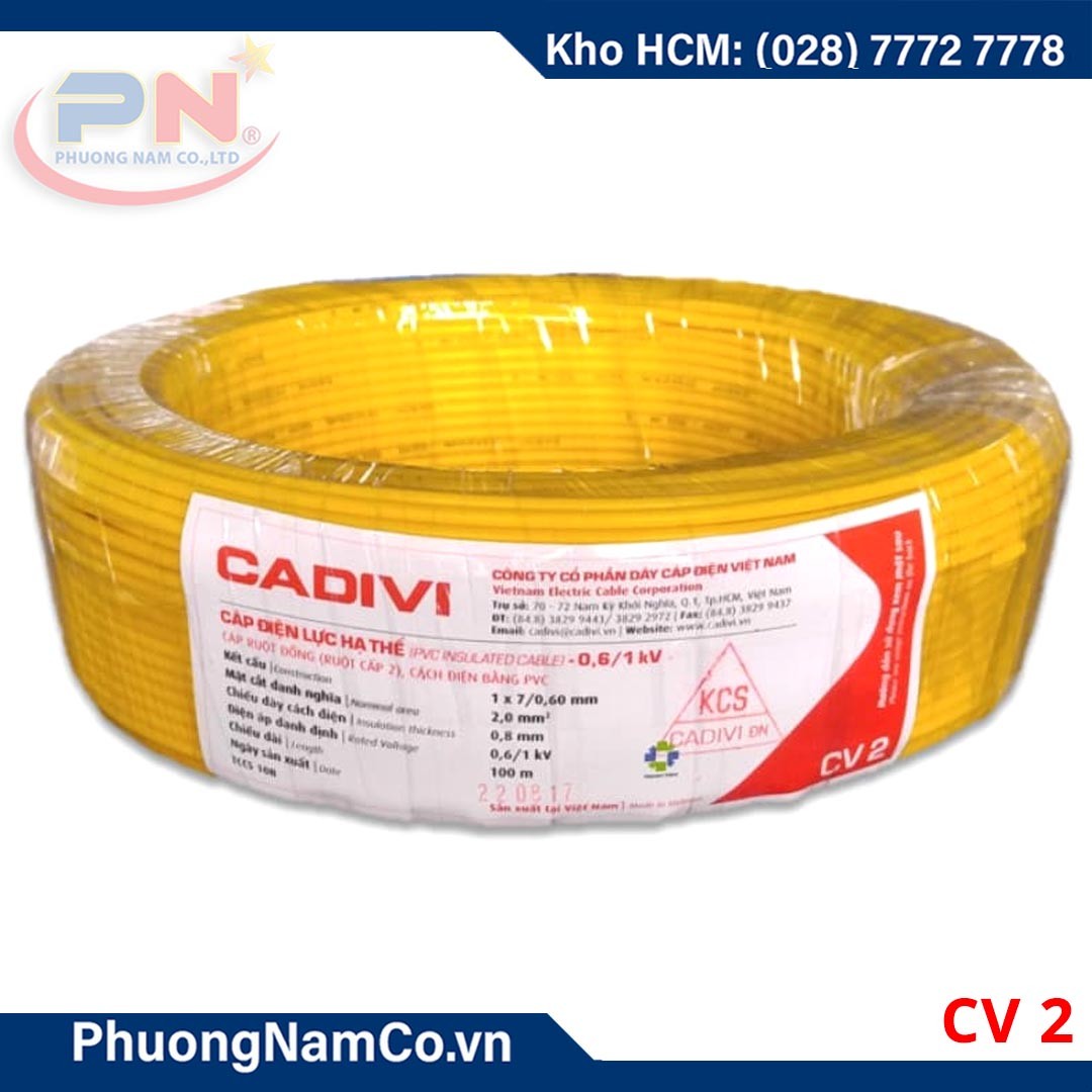 Dây Điện Đơn CADIVI 1x2.0 (100m/cuộn)