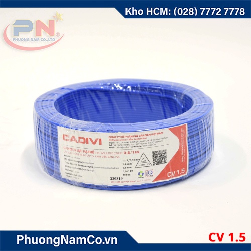 Dây Điện Đơn CADIVI 1x1.5 (100m/cuộn)