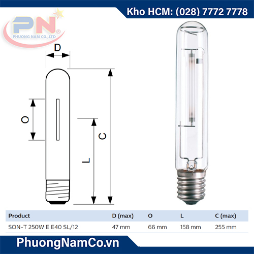 Bóng Đèn Cao Áp SON-T 250w E40 Philips