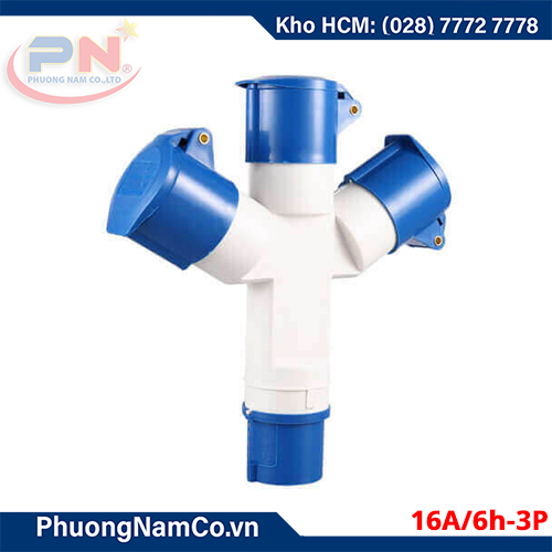 Ổ cắm công nghiệp chia 3 16A/6h-3P