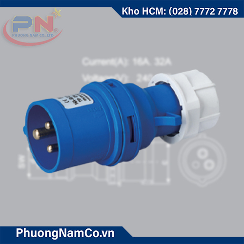 Phích cắm công nghiệp MPE 16A/6h/3P-IP44