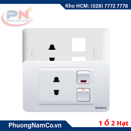 Ổ cắm âm tường SINO 1 ổ + 2 hạt