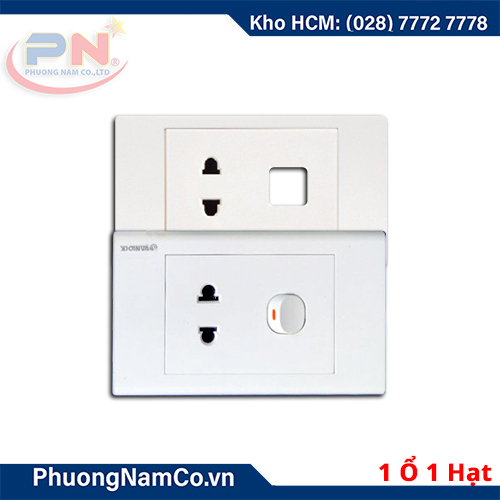 Ổ cắm âm tường SINO 1 ổ + 1 hạt